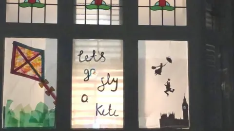 Hilary Hopker  Window with Mary Poppins theme