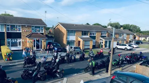 Amanda Macey Riders turn out for birthday party.