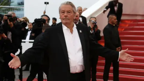 Toni Anne Barson/FilmMagic Alain Delon at the 72nd annual Cannes Film Festival on May 19, 2019 in Cannes