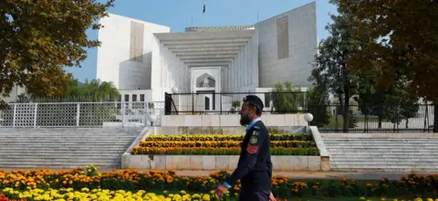 AFP A policeman walks past in front of the Supreme Court building