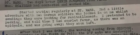 National Archives Extract from Phyllis's field report