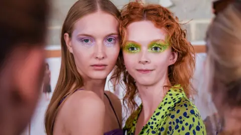 Venla Shalin/BFC Models backstage at House of Holland