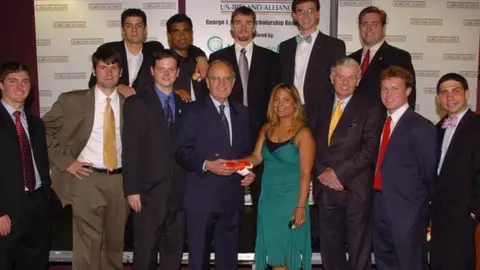Pacemaker Mitchell Scholars pictured with former US Senator George Mitchell in Belfast in 2005