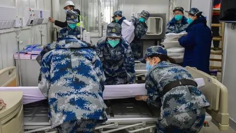 Barcroft Media/Getty Images Women played a key role in the construction of the Huoshenshan Hospital in Wuhan