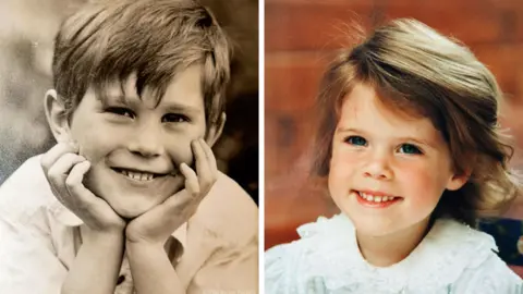 Royal Family Jack Brooksbank and Princess Eugenie as children