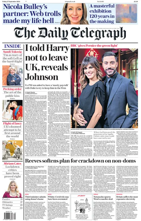  'I told Harry not to leave UK, reveals Johnson'.