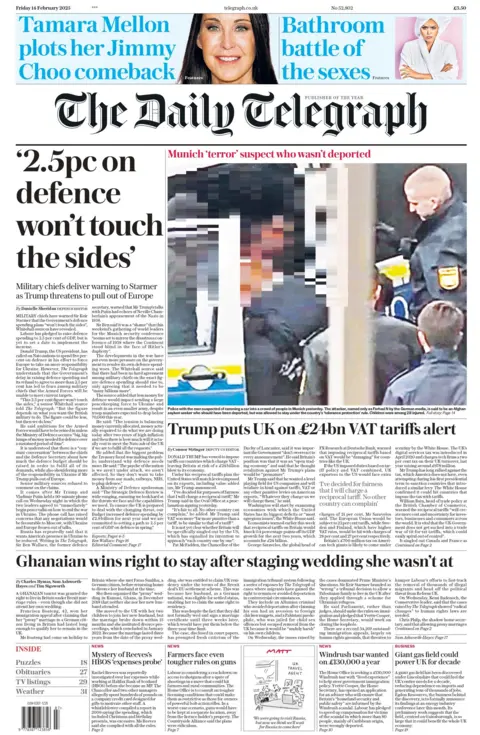 Telegraph front page