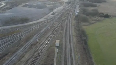 Mark Dodd/BBC The Ely North rail junction seen from the air 