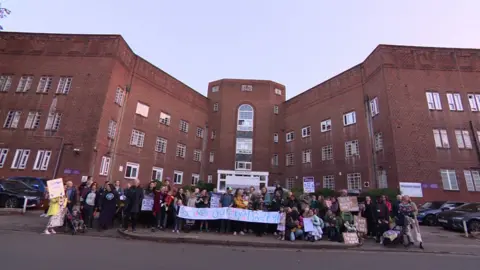 the protest outside the Maudsley hospital