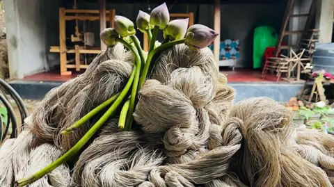 Bijayshanti tongbam a lot of yarn made of lotus