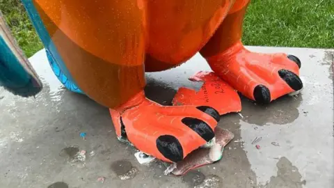 St Richard's Hospice Damage to penguin sculpture