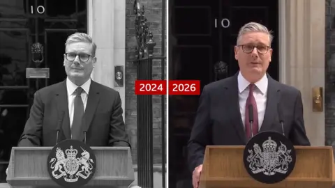 Keir Starmer in 2024 Black and white and in colour in 2026