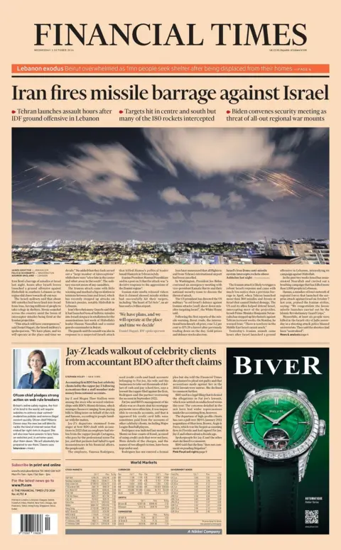 Financial Times beforehand   leafage   for 2 October 