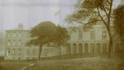 Dakeyne Farm Vintage photograph showing the remaining asylum buildings when used as a boys club