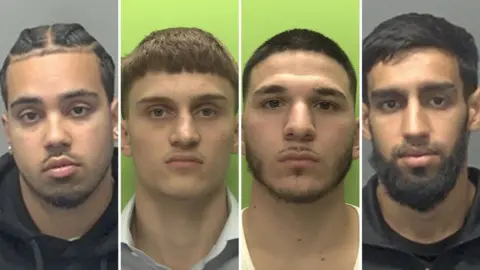 Four mugshots in a composite image