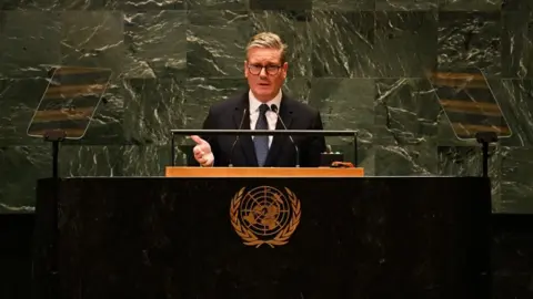 Reuters Keir Starmer addresses world leaders at the UN General Assembly in New York City