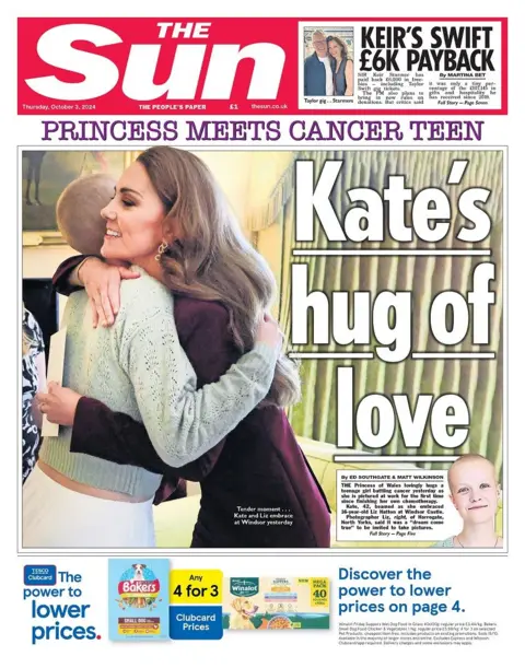 The Sun front page for 3 October 