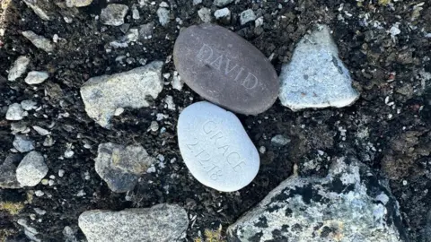 Gillian Millane stones engraved with the names David and Grace