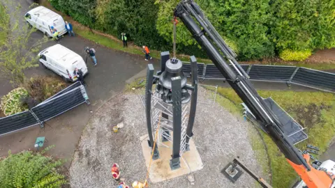 The Hope Bell was installed in Loughborough's Queen's Park on Tuesday 4 September 2024