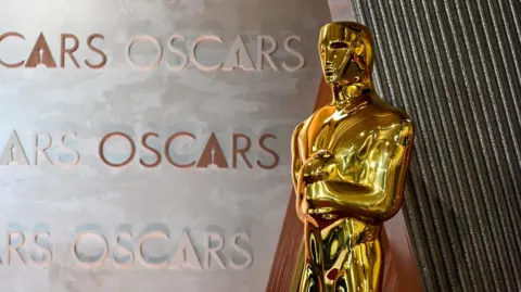 An Oscar statue is pictured at the red carpet of last year's event.