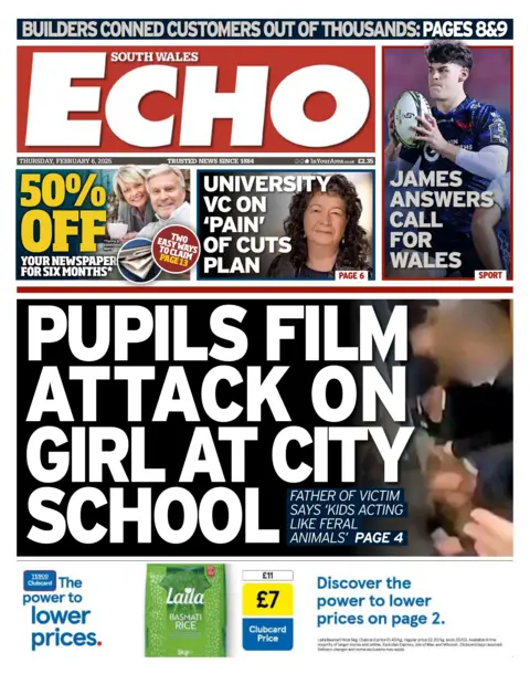 South Wales Echo South Wales Echo front page