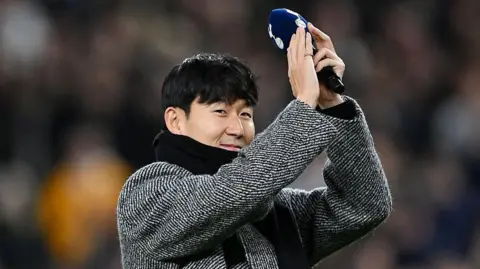 Son Heung-Min addressed Spurs fan before kick-off on his return to the club ahead of the Champions League game against Slavia Prague.