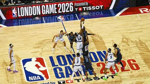 Tip off during Orlando Magic v Memphis Grizzlies in the NBA London game