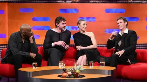 BBC Saoirse Ronan with Denzel Washington, Paul Mescal and Eddie Redmayne connected  The Graham Norton show

