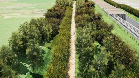 HS2 Visualisation of Kenilworth greenway