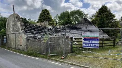 Burnt out farmhouse