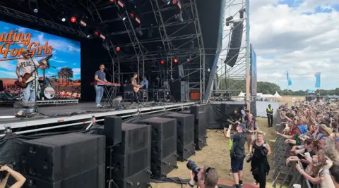 Jamie Niblock/ BBC Scouting for Girls performing on stage