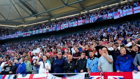 PA England fans at the Arena AufSchalke