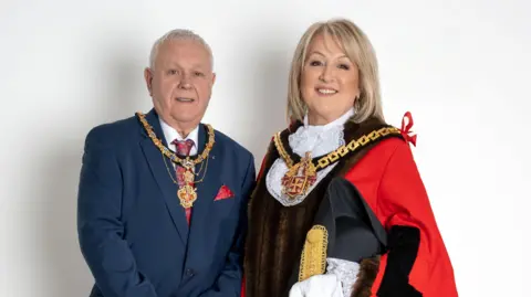 Wolverhampton City Council Mayor Linda Leach and consort Peter Mason