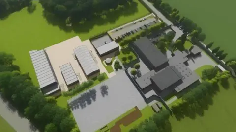 Nottinghamshire County Council An artist's impression of what the site will look like once completed from an aerial angle