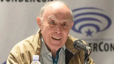 Getty Images David Graham in a cream jacket at WonderCon 2016 in Los Angeles, California