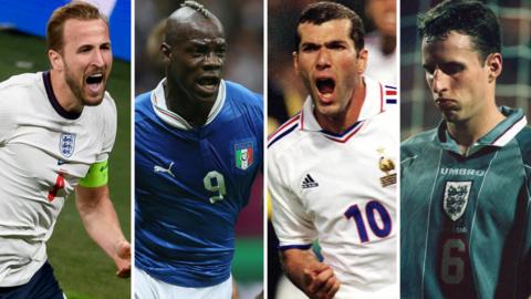 Harry Kane, Mario Balotelli, Zinedine Zidane and Gareth Southgate