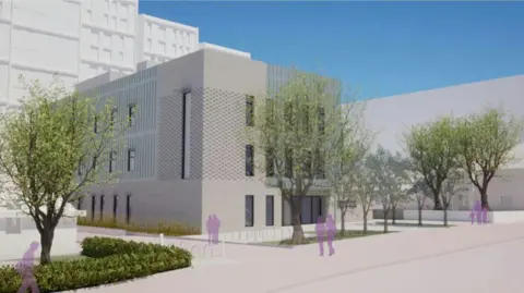 Murphy Philipps/LDRS Artists' impression of the new GP surgery extension