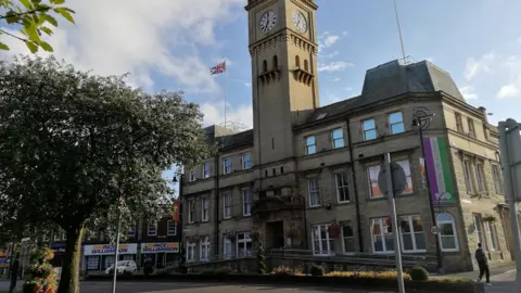 A front view of Chorley town hall from the street