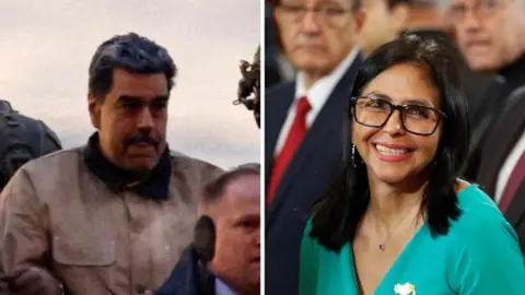 Reuters A composite image of Nicolás Maduro and Delcy Rodriguez.