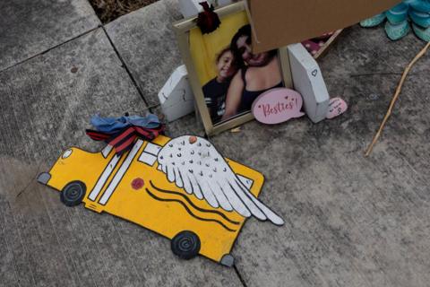 A mural made for on the victims of the deadly mass school shooting in Uvalde, Texas
