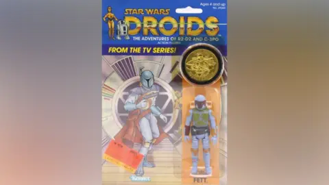 Star Wars Droids Boba Fett figure in its packaging fetched £2,100 (more than 10 times its low estimate of £200) at auction in Derbyshire on 5 May 2026.