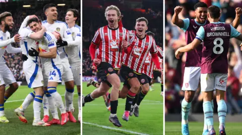 Celebration pictures of Leeds, Sheffield United and Burnley