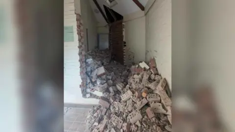 Supplied Rubble inside a toilet block in Ilkeston