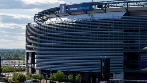 Reuters A view of MetLife Stadium on the day of the new pitch installation made of real grass ahead of the 2026 FIFA World Cup, in East Rutherford, New Jersey, U.S., May 7, 2026.