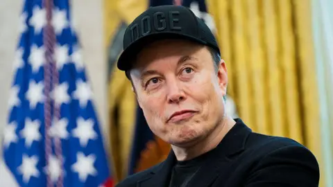 Elon Musk appears inside the Oval Office in May