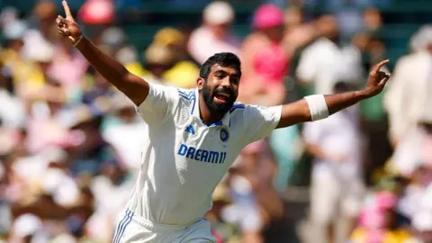 Getty Images Jasprit Bumrah of India celebrates after dismissing Marnus Labuschagne of Australia