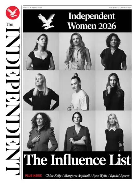 The front page of the Independent reads: "The Influence List."