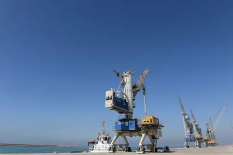 Anadolu Agency/Getty Images A view of Chabahar seaport, located on the Sistan and Baluchistan Province in southeastern Iran is seen on November 20, 2018 in Chabahar, Iran