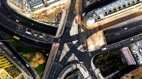 Getty Images A series of complicated road junctions seen from overhead