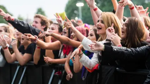 Getty Crowds pictured singing along at a Belsonic concert from a previous year